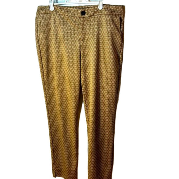 Esqualo Tan Brown Diamond Pattern Dress Pants Size 2XL - Picture 2 of 9